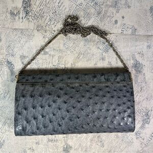 Fiorenza Ostrich Skin Clutch Shoulder Bag, Vintage Timeless 1960's-70's